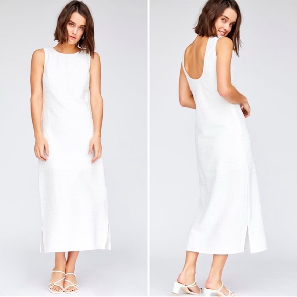 Callahan Dresses & Skirts - Callahan Knitwear Colette White Dress Textured Backless Midi Maxi Cotton Shift
